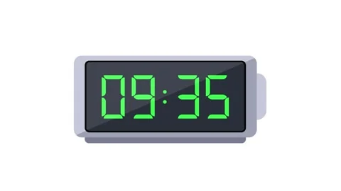 Digital Clock Showing Time 09,35 on Whit... | Stock Video | Pond5