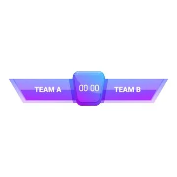 Digital clock showing zero zero score starting sporting event teams Stock Illustration