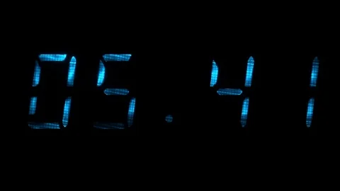 Digital clock shows time of 05 minutes 40 seconds to 06 minutes 10 seconds Stock Footage 70507110