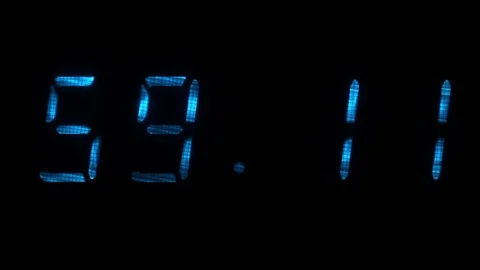 Digital clock shows the time of 59 minutes 10 seconds to 59 minutes 40 seconds Stock Footage 73154523