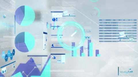 Digital clock symbolizes global digital tech reach in business networking. Stock Footage 328928027