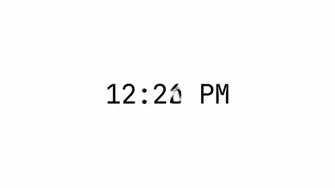 Digital clock time stamps sequence on white background 4K Stock Footage 338288075