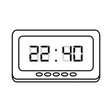 Digital clock time on white background 스톡 일러스트