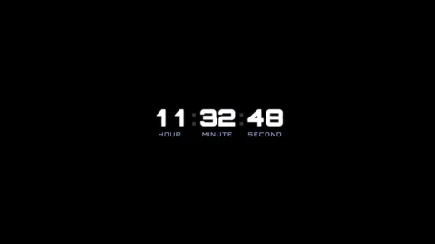 Digital clock timer counting 0-24 hours on black background. 4K Stock Footage 340882768