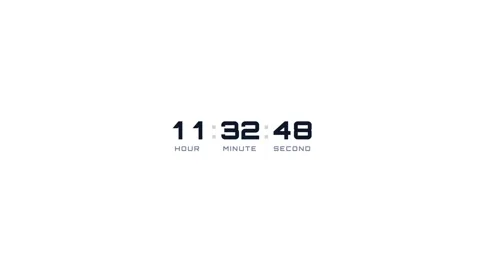Digital clock timer counting 0-24 hours on white background. 4K Stock Footage 340882772