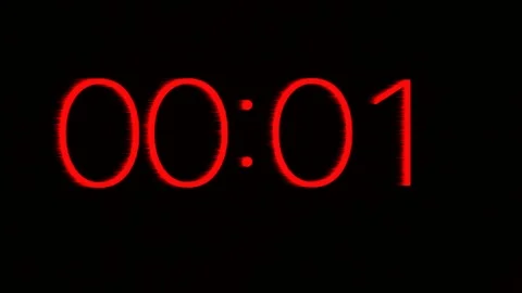 Digital clock timer counting down from 12 to 0 seconds with motion effect hd Stock Footage 107393554