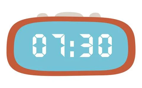 Digital clock vector illustration in a flat style. Vector watch isolated on.. Stock Illustration