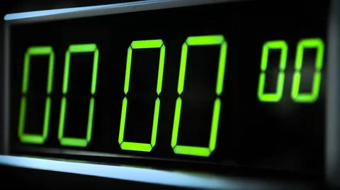 Digital clock watch. Counter with green digits Video stock 66569732