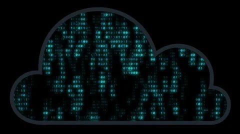 Digital Cloud With Binary Matrix Stock Footage 39233030