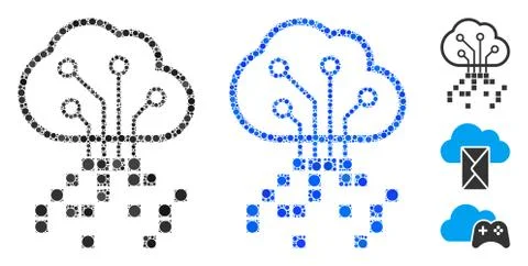 Digital Cloud Composition Icon of Circles 스톡 일러스트