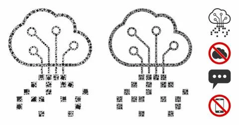 Digital cloud Composition Icon of Tremulant Items Stock Illustration