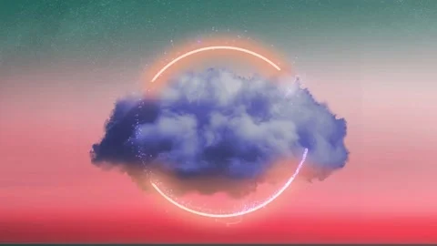 Digital cloud computing background looping Stock Footage 170074498