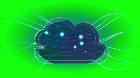 Digital cloud computing concept animation on green screen Stockbeeldmateriaal 347876168