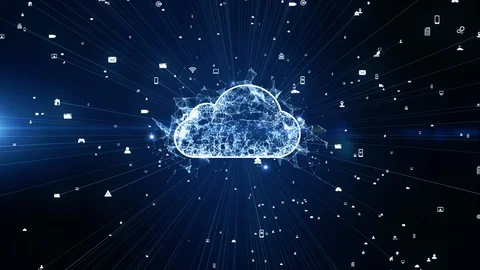 Digital Cloud Computing, Cyber Security, Digital Data Network Protection Video stock 125721984