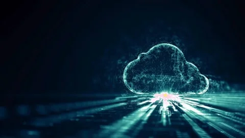 Digital cloud computing with flowing data. cloud computing and data storage 스톡 동영상 334023606