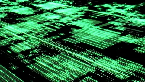 Digital cloud computing with flowing data. cloud computing and data storage Stock Footage 334024300