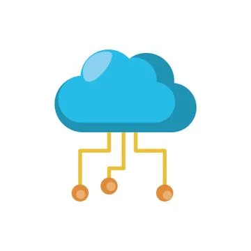 Digital cloud computing icon flat design イラスト素材