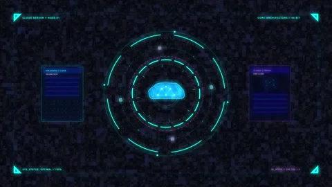 Digital cloud computing interface, network security dashboard, data analytics Stock Footage 347558280
