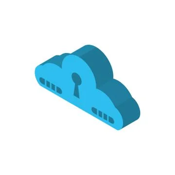 Digital cloud computing isometric icon vector design Stock Illustration