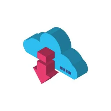 Digital cloud computing isometric icon vector design Illustrazione stock