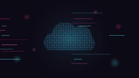 Digital cloud computing network abstract animation with data flow and conne.. 動画素材 344860257