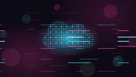 Digital cloud computing network abstract background, with glowing data, tra.. 動画素材 344860260