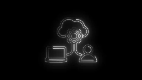 Digital cloud computing network connection and user interface integration with Stock Footage 333958039