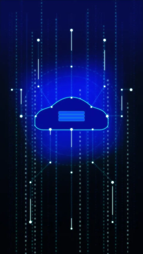 Digital cloud computing network technology data storage security system Stock Footage 347558319