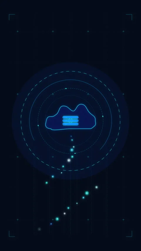 Digital cloud computing technology, network storage, data sync Stock Footage 348328259