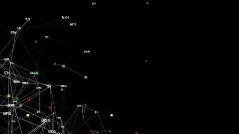 Digital cloud in the corner. Place for text.Global Computer Network. Software Stock Footage 97253249