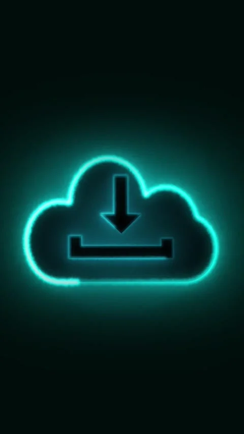 Digital cloud download transfer animation neon glow abstract background ver.. Stock Footage 341611848