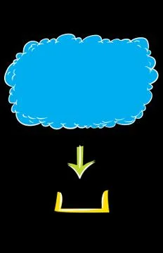 Digital Cloud Graphic Over Black Stock Illustration