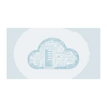 Digital cloud icon with circuit board elements Stock Illustration
