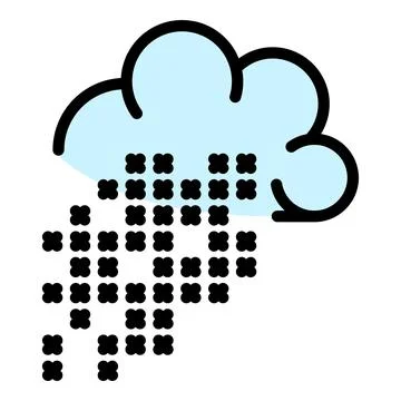 Digital cloud icon color outline vector Stock Illustration