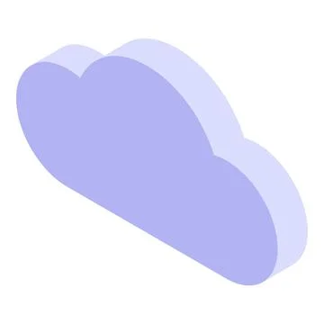 Digital cloud icon, isometric style Stock Illustration