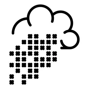 Digital cloud icon, outline style Stock Illustration