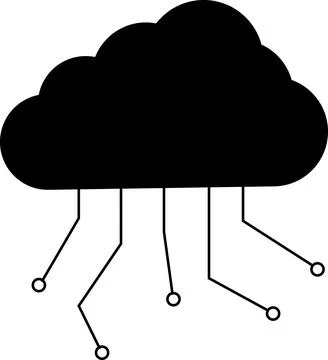 Digital Cloud Management Black, Digital Cloud with path, cloud path, Cloud .. Stock-Illustration