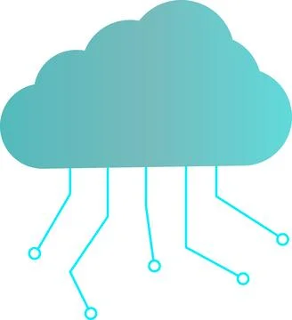 Digital Cloud Management color, Digital Cloud with path, cloud path color, .. Stock Illustration