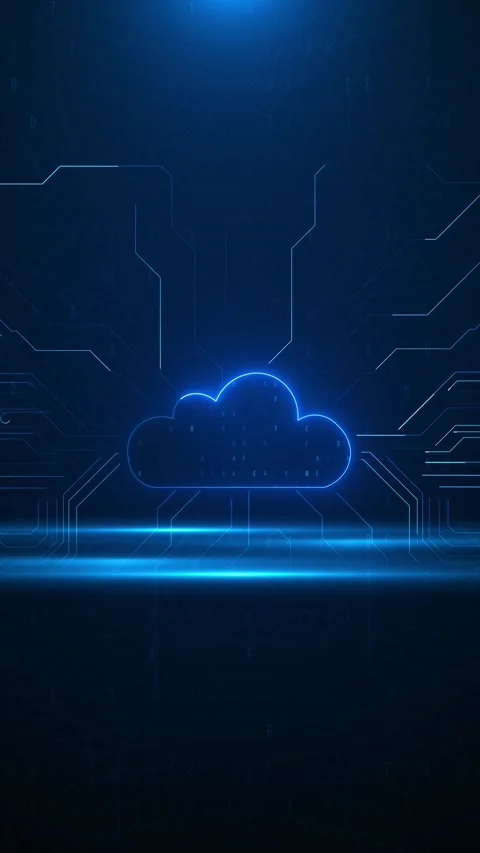 Digital Cloud Network Technology Visual Stock Footage 340409394