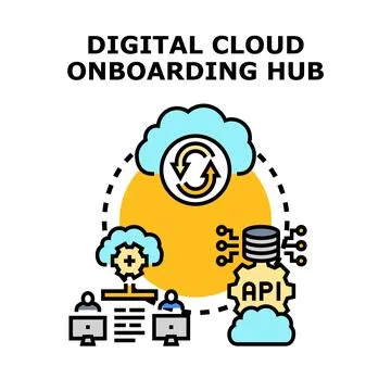 Digital cloud onboarding hub platform integrating services イラスト素材