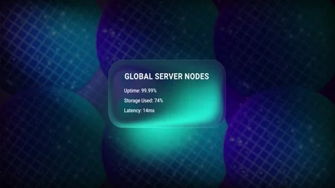 Digital Cloud Optimization Dashboard with Network Latency and Storage Statistics Stock Footage 328652412