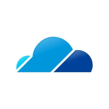 Digital Cloud Patform Symbol Logo Design Stock Illustration
