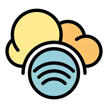 Digital cloud remote access icon color outline vector Stock Illustration