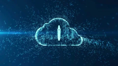 Digital cloud security shield animation Stock Footage 334137184