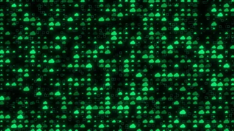 Digital Cloud Server Data, High Tech Cloud Server Animation Background Stock Footage 336781449