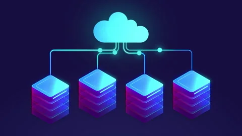 Digital Cloud Service And Data Stock Footage 281456439