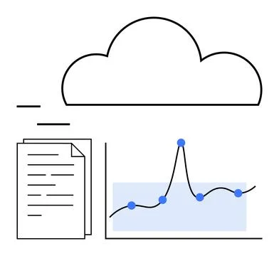 Digital Cloud Storage and Data Analytics Secure File Management with Real-T.. Illustrazione stock