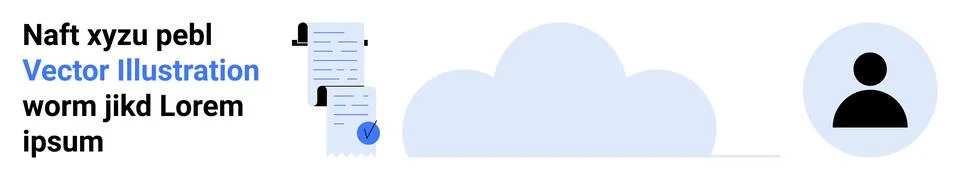 Digital Cloud Storage and User Profile Connection with Document Management Stock Illustration