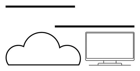 Digital Cloud Storage Concept with Cloud Icon and Computer Screen Illustrazione stock
