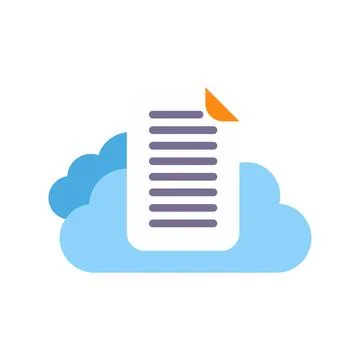 Digital cloud storage document management concept illustration Stock Illustration